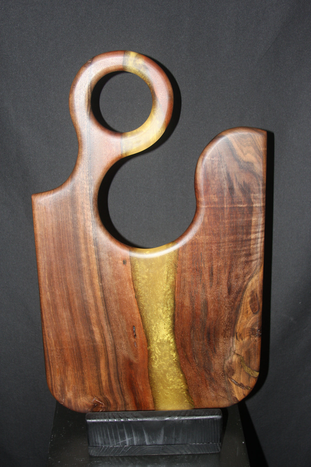 Claro walnut with aztec gold epoxy resin charcuterie board