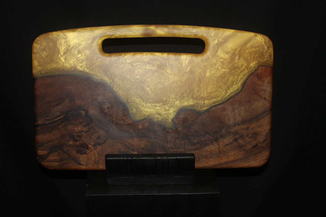 claro walnut with pineapple epoxy resin lunch box style charcuterie board
