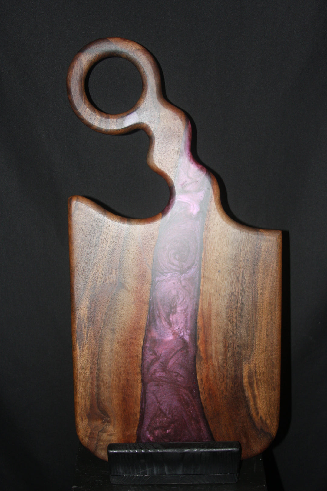 Claro walnut with wine red epoxy resin charcuterie board