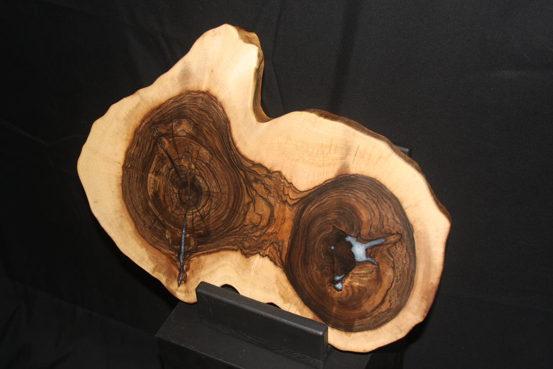 Walnut live edge with white epoxy resin chopping block/serving board