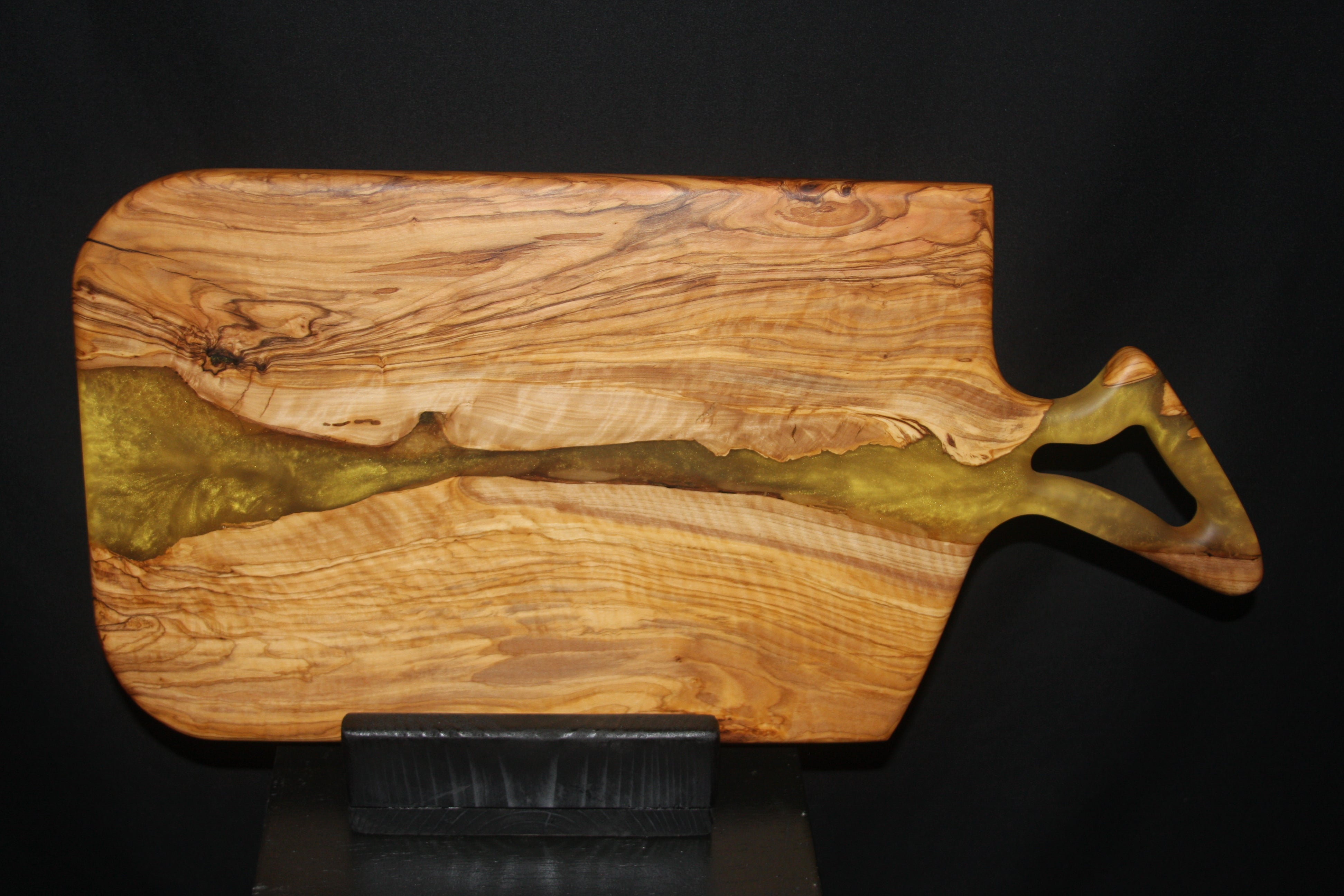 Hot Olive wood and epoxy charcuterie board