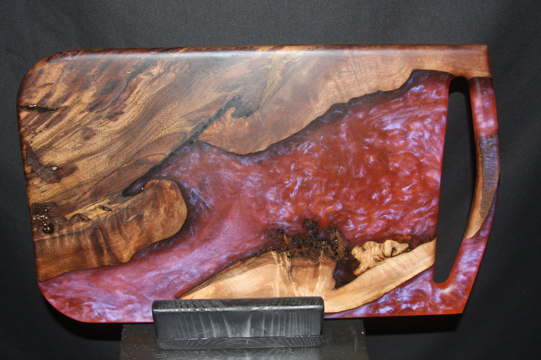 Claro walnut with dragons blood red epoxy resin charcuterie board
