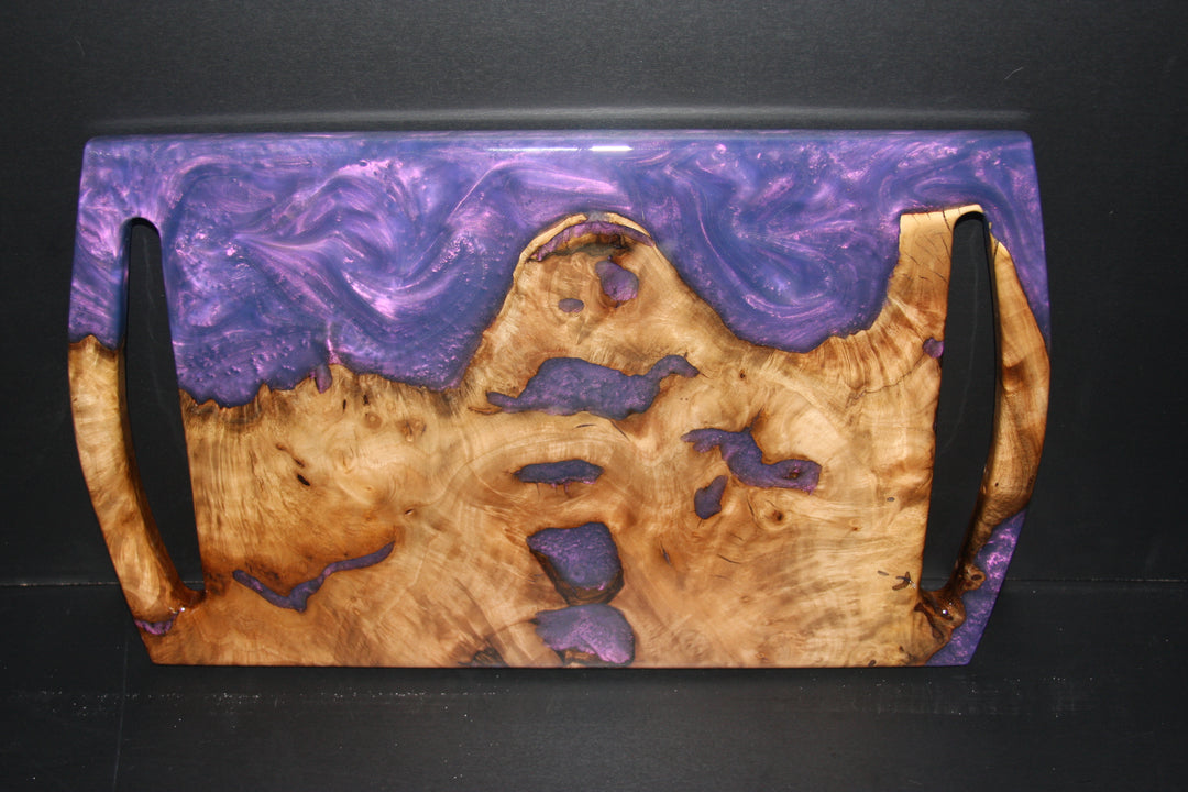 Old English Walnut with Purple Haze Epoxy with High Gloss Clear finish charcuterie board