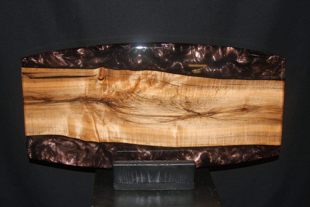 Heavy Maple Heartwood with Rootbeer Copper Epoxy and High Gloss clear coat charcuterie/serving board
